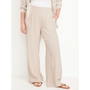 Bundle of 2 NWT Old Navy High-Waisted Linen-Blend Wide-Leg Pants 2XL Flax Linen
